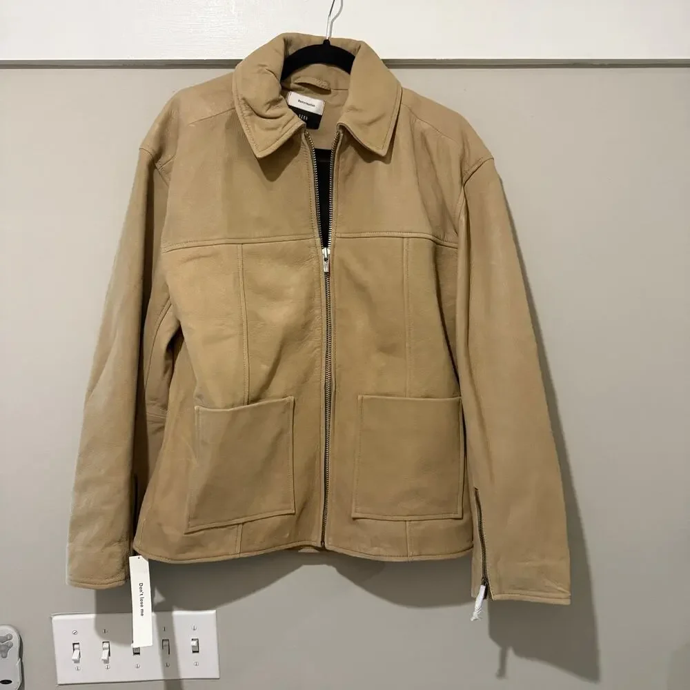 New Reformation Veda Bennett Oversized Leather Jacket - Picture 2 of 8